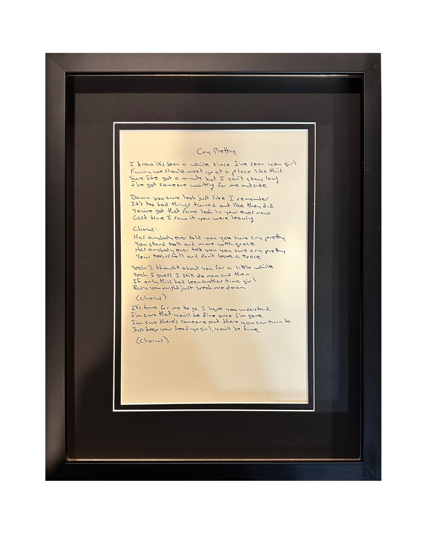 Handwritten Lyrics - Framed