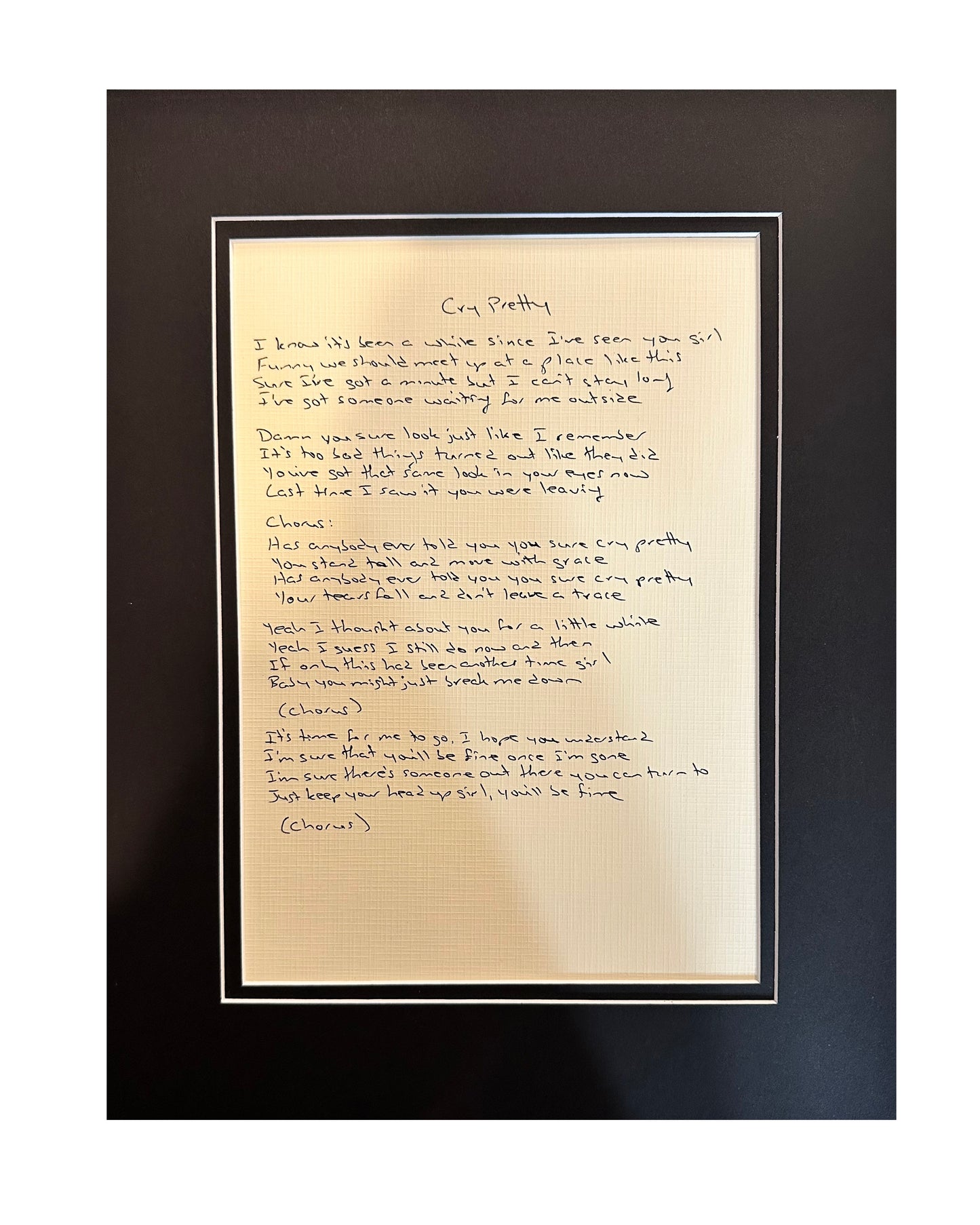 Handwritten Lyrics - Matted